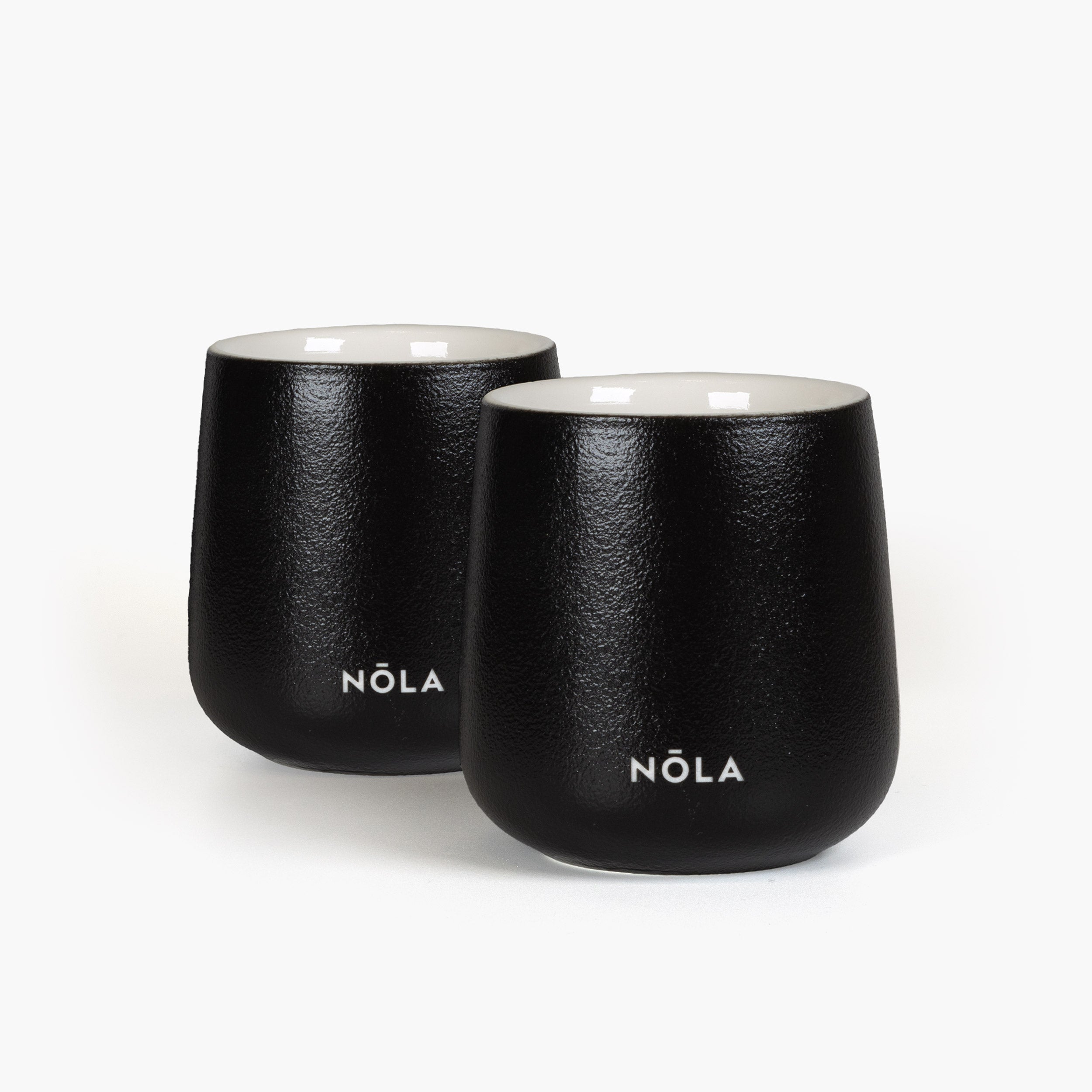 Doppelwandige Keramik-Teebecher 2er-Set (schwarz)