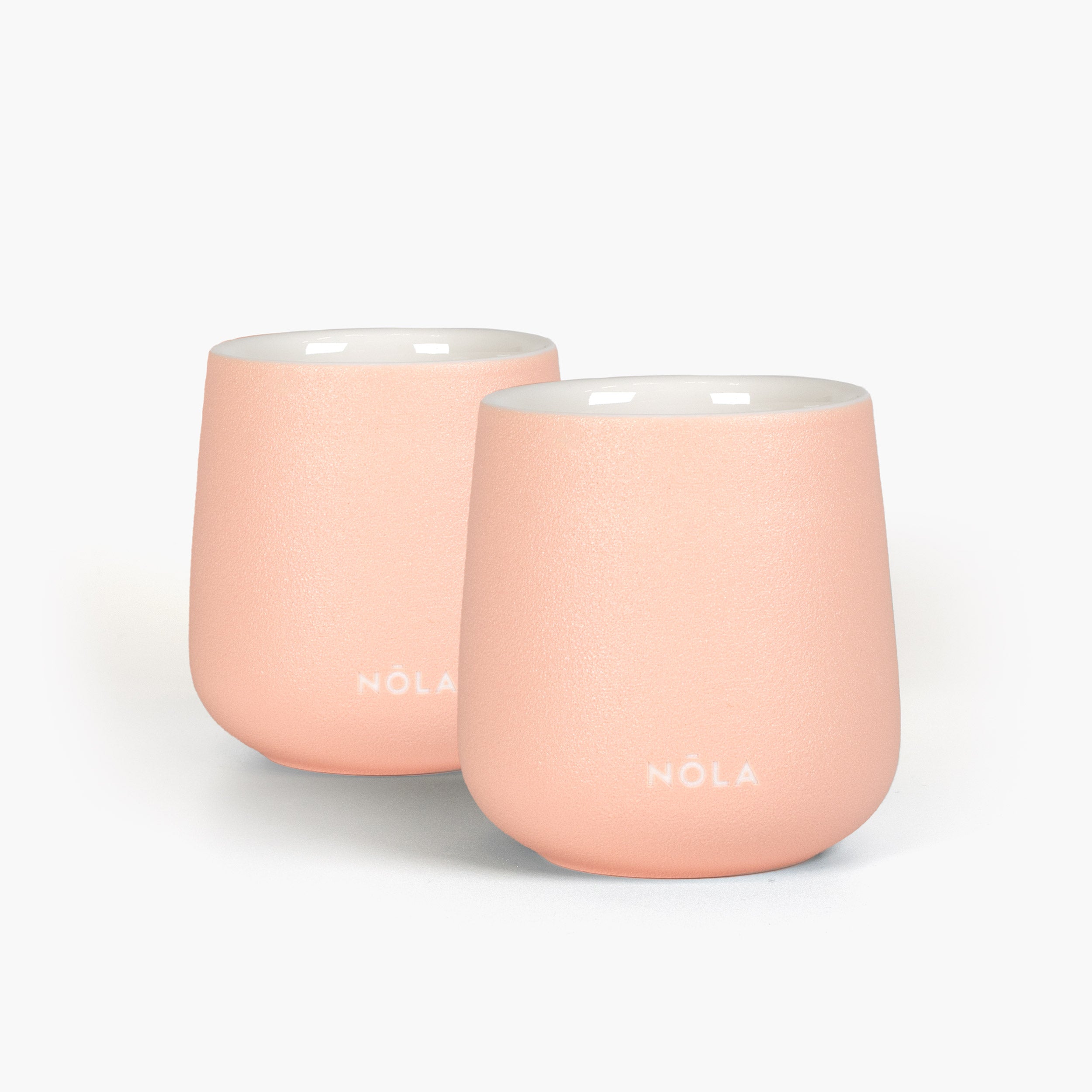 Doppelwandige Keramik-Teebecher 2er-Set (korall)