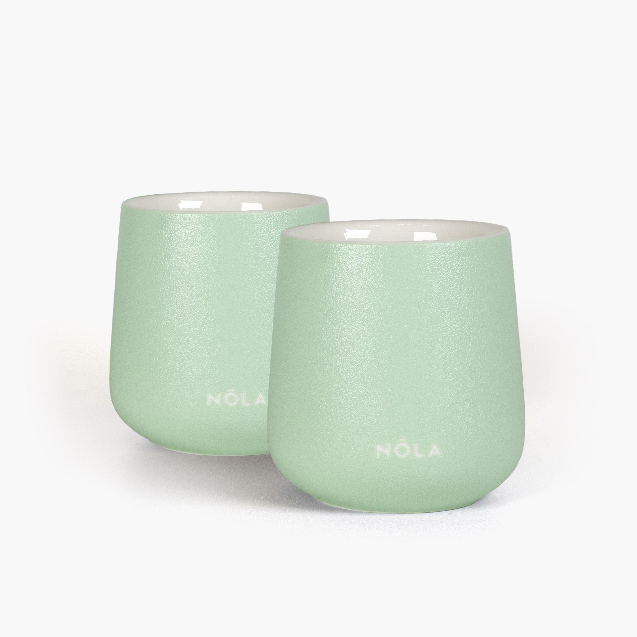 Doppelwandige Keramik-Teebecher 2er-Set (mintgrün)