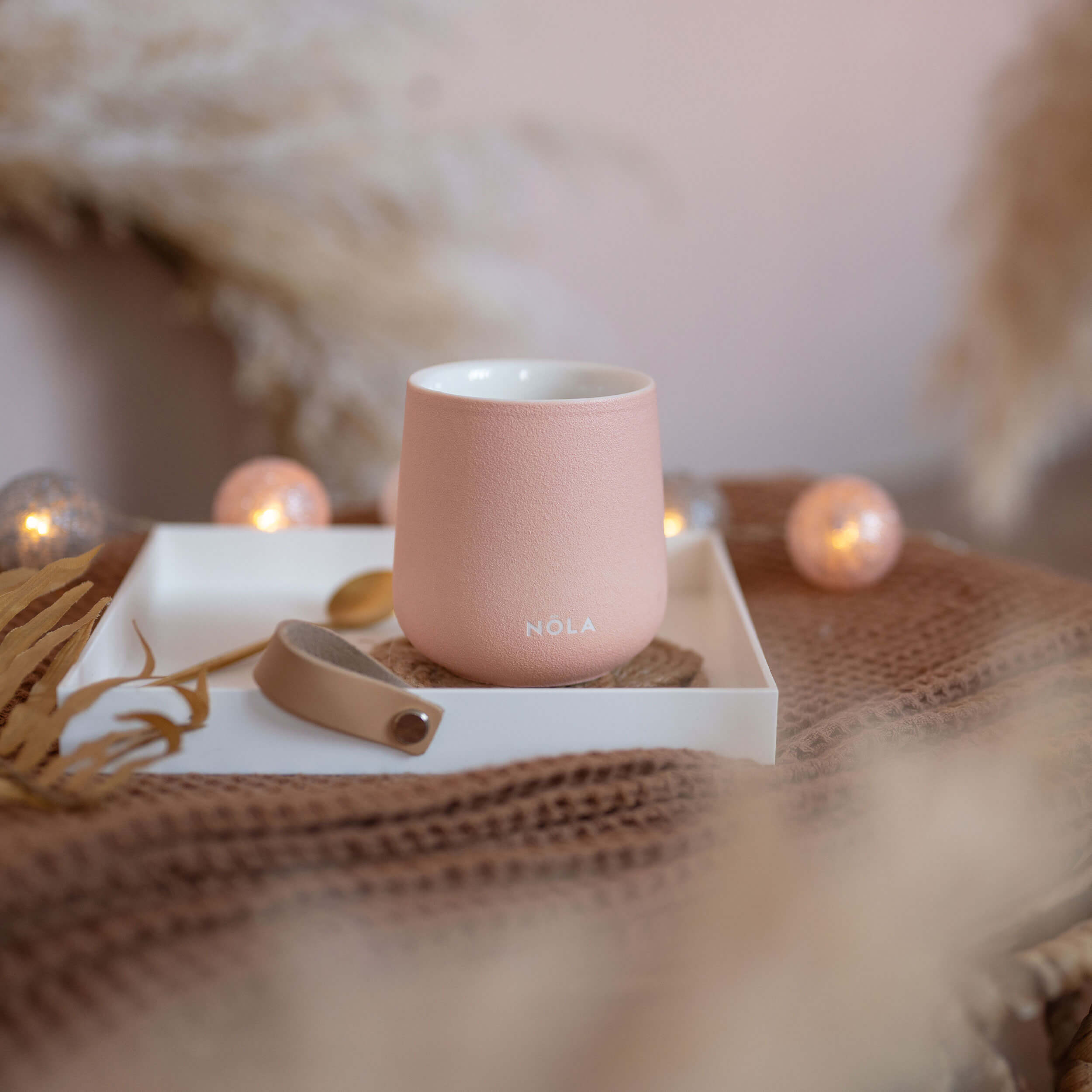 Doppelwandige Keramik-Teebecher 2er-Set (korall)