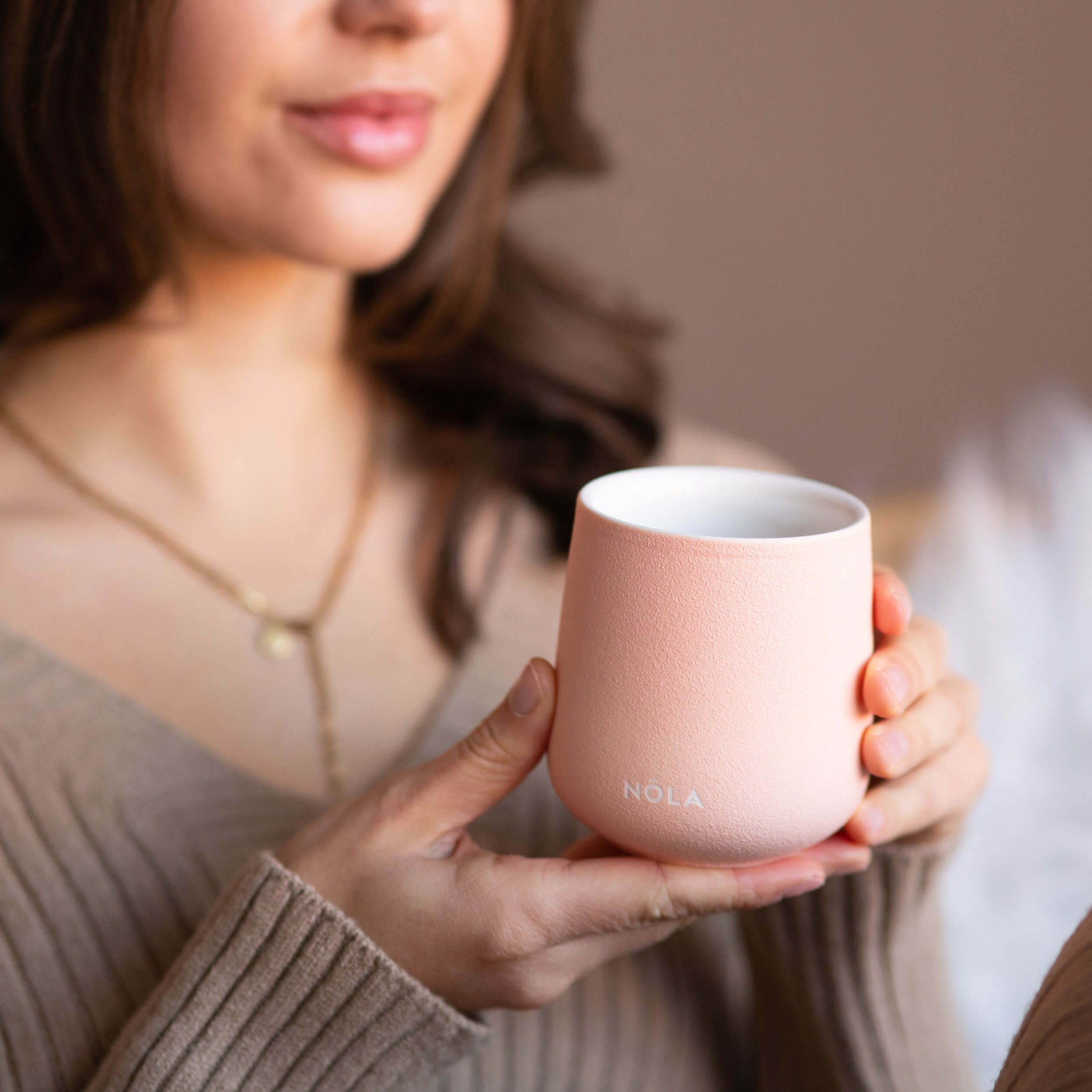 Doppelwandige Keramik-Teebecher 2er-Set (korall)