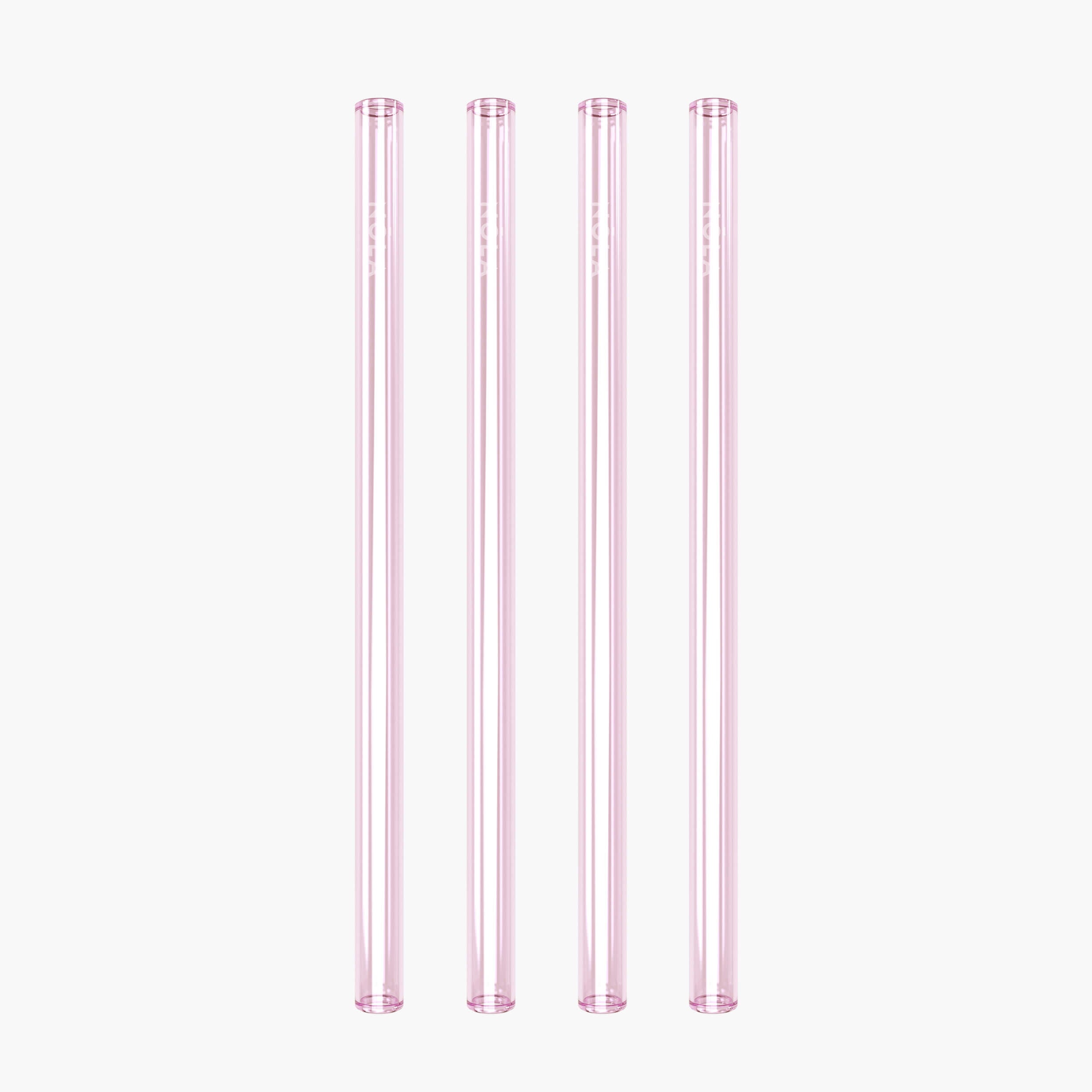 Glastrinkhalme für heiße & kalte Getränke 4er-Set (rosa)